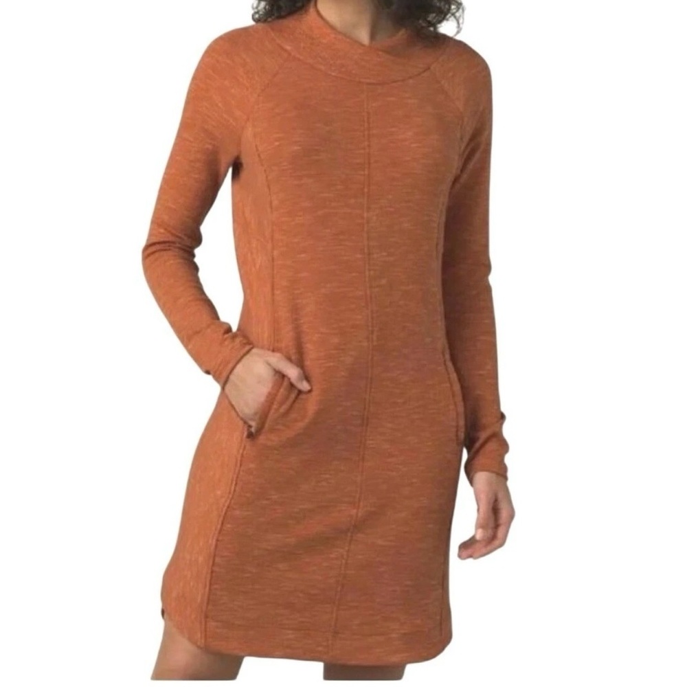 Prana Burnt Orange Long Sleeve Dress